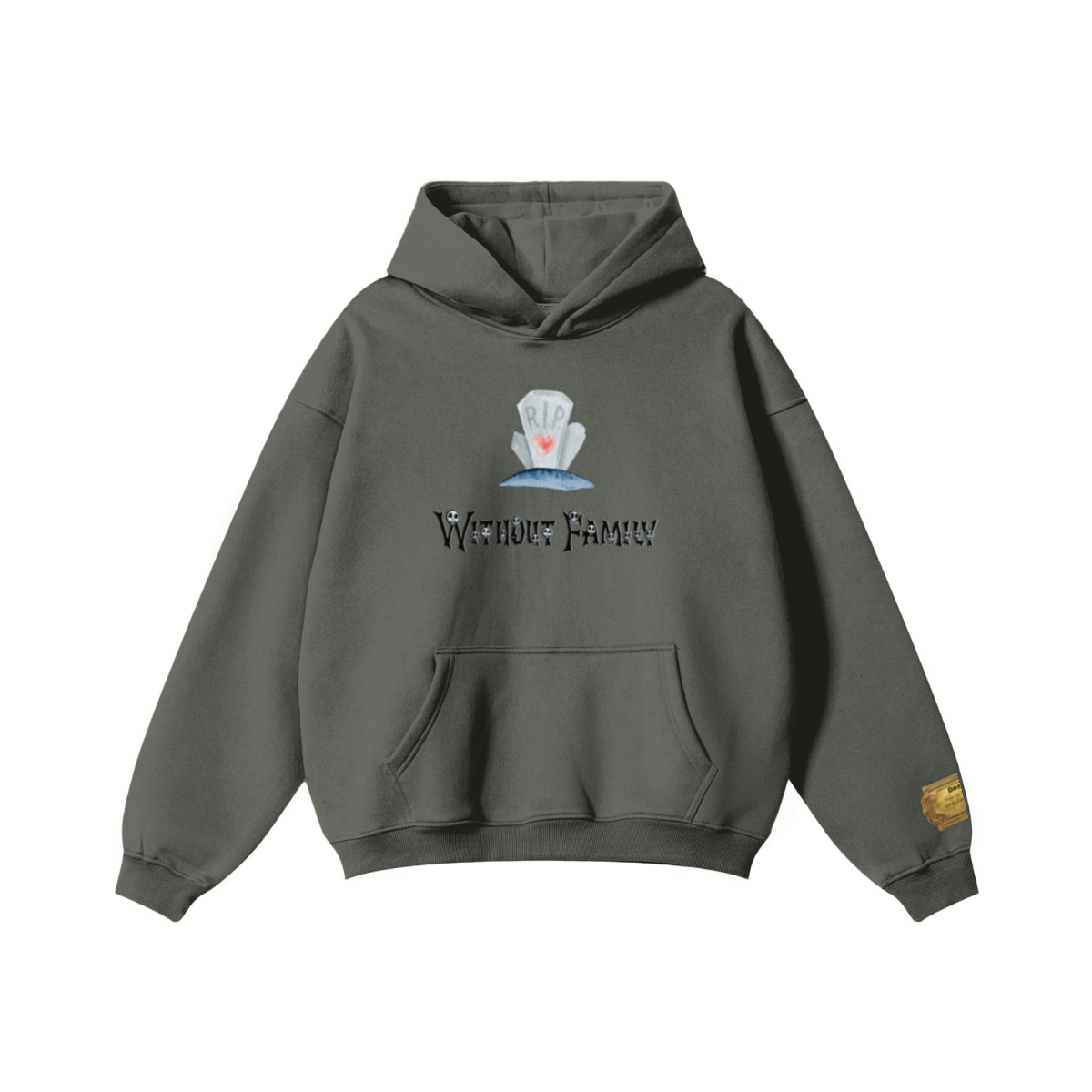 345GSM Women's Heavyweight Solid-Color Hoodie Gray