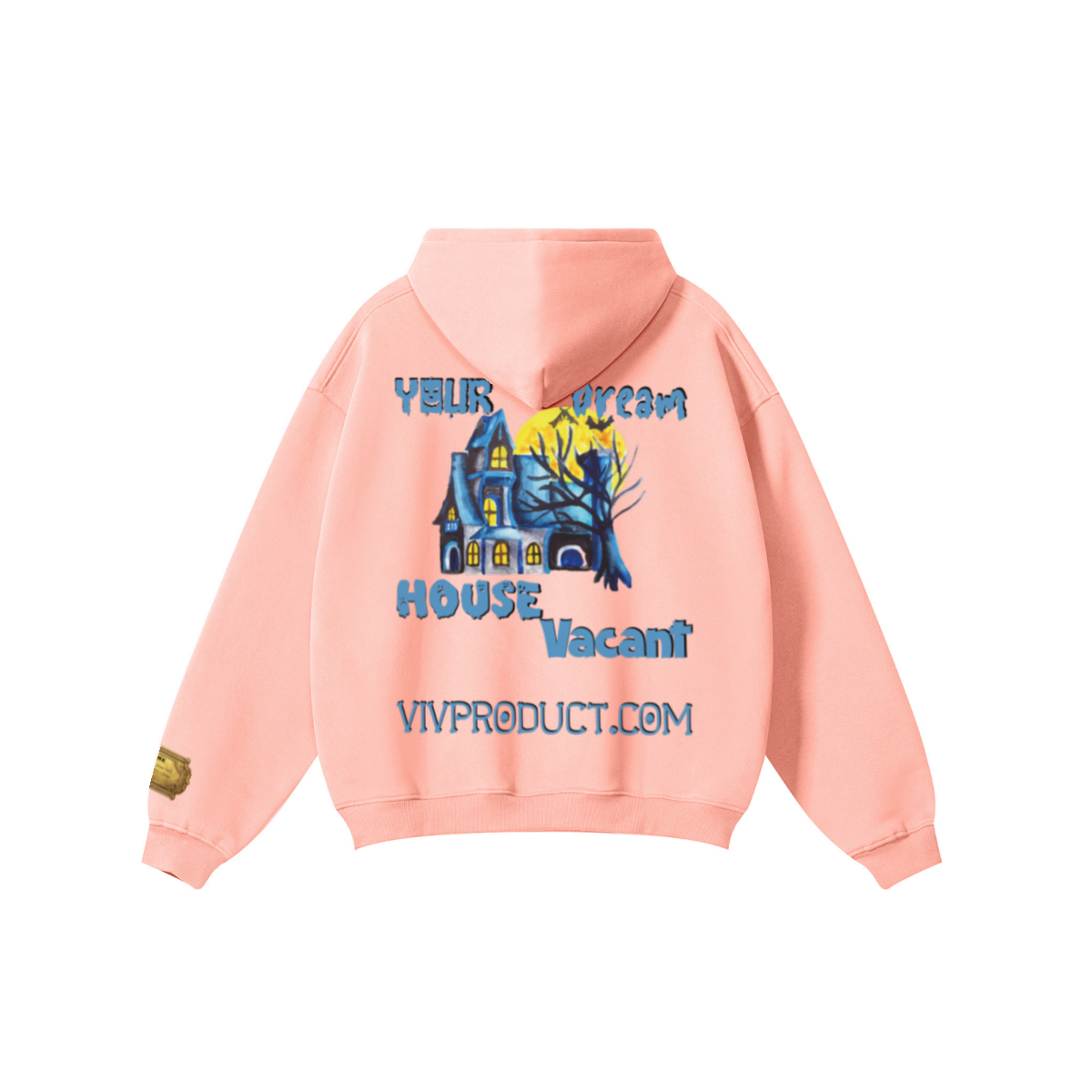 345GSM Women's Heavyweight Solid-Color Hoodie Pink