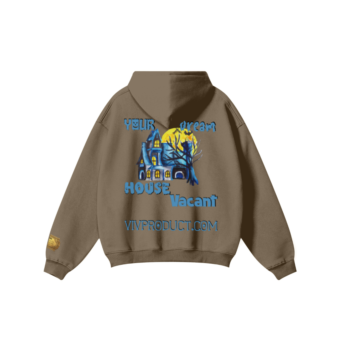 345GSM Women's Heavyweight Solid-Color Hoodie Brown