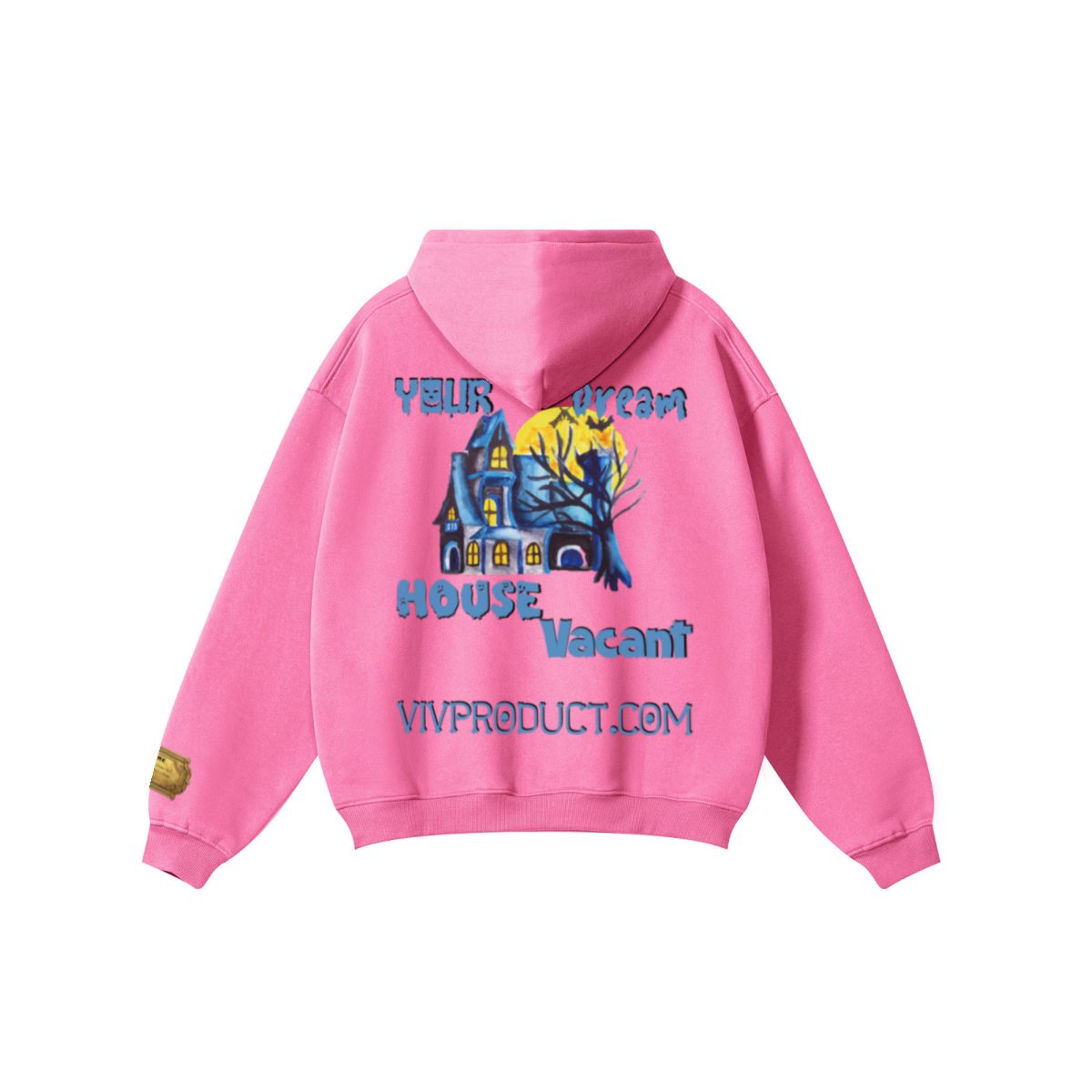 345GSM Women's Heavyweight Solid-Color Hoodie Rose Pink