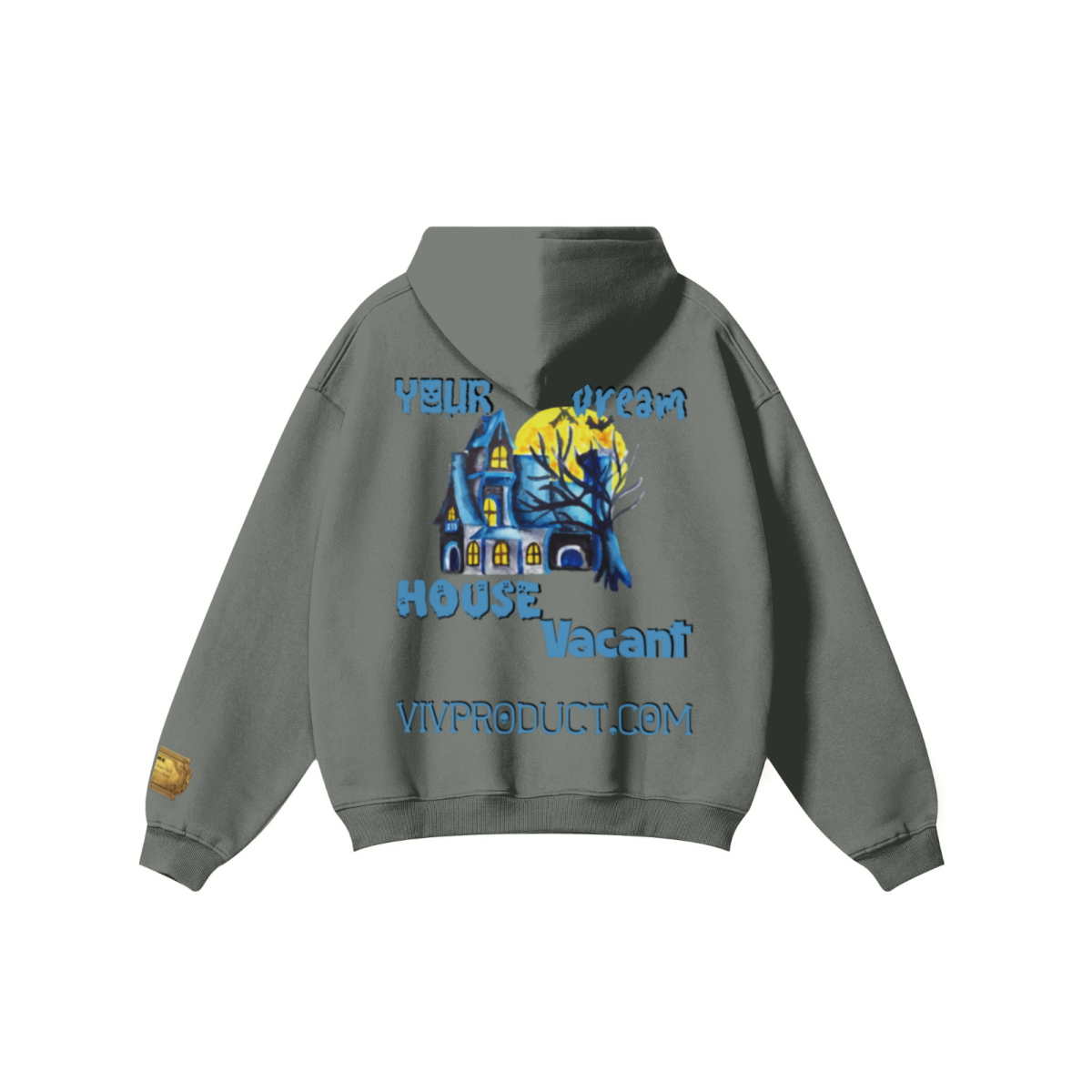 345GSM Women's Heavyweight Solid-Color Hoodie Gray
