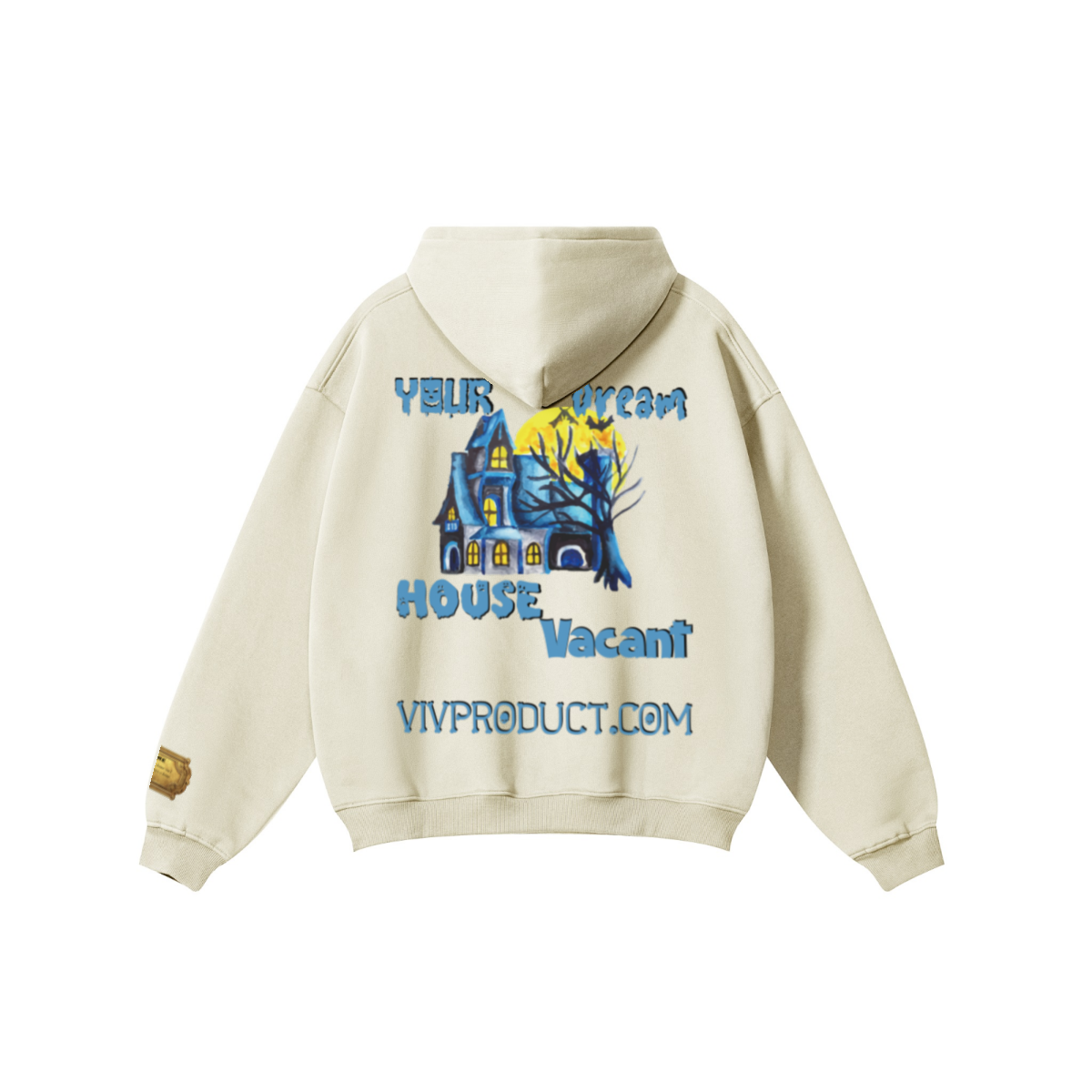 345GSM Women's Heavyweight Solid-Color Hoodie Oatmeal