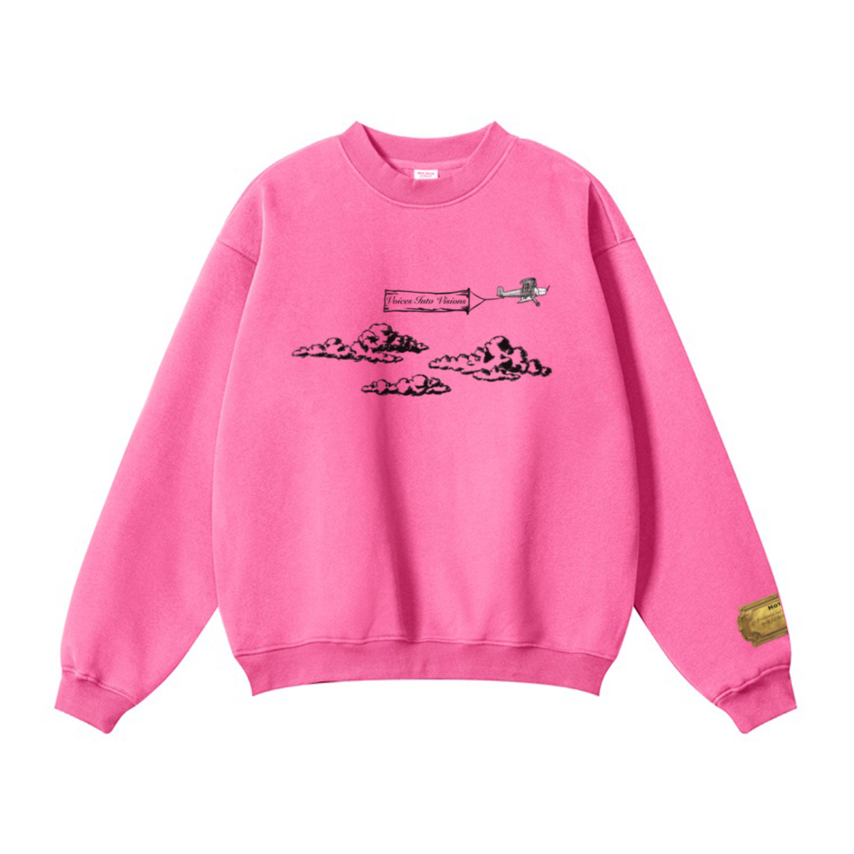 345GSM Women’s Solid-Color Crew Neck  Relaxed Fit Sweatshirt Dusty Pink