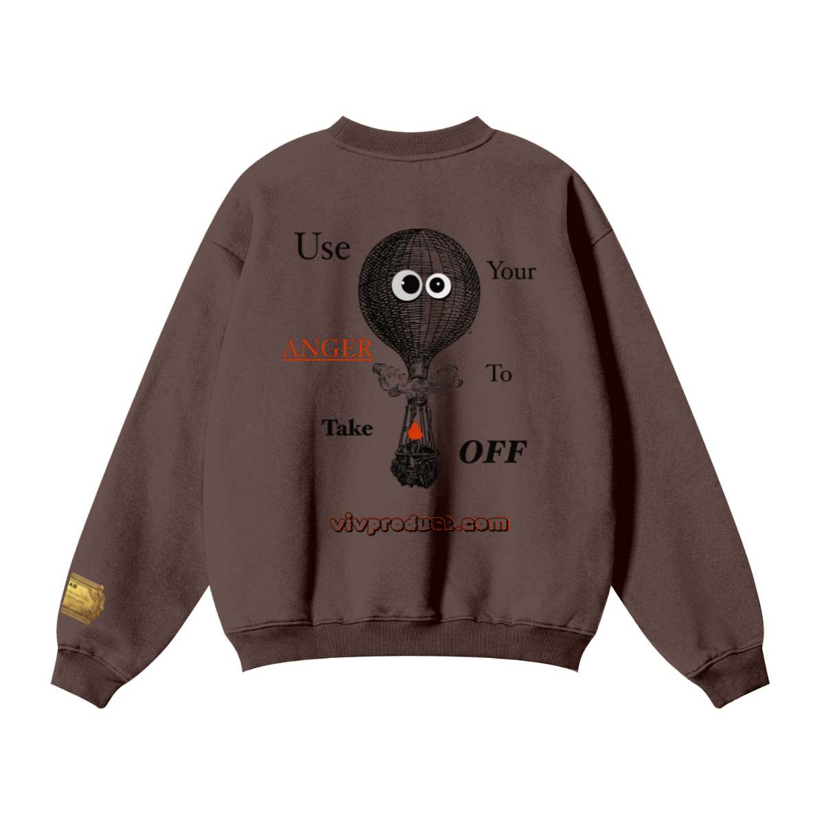 345GSM Women’s Solid-Color Crew Neck  Relaxed Fit Sweatshirt Buff Brown