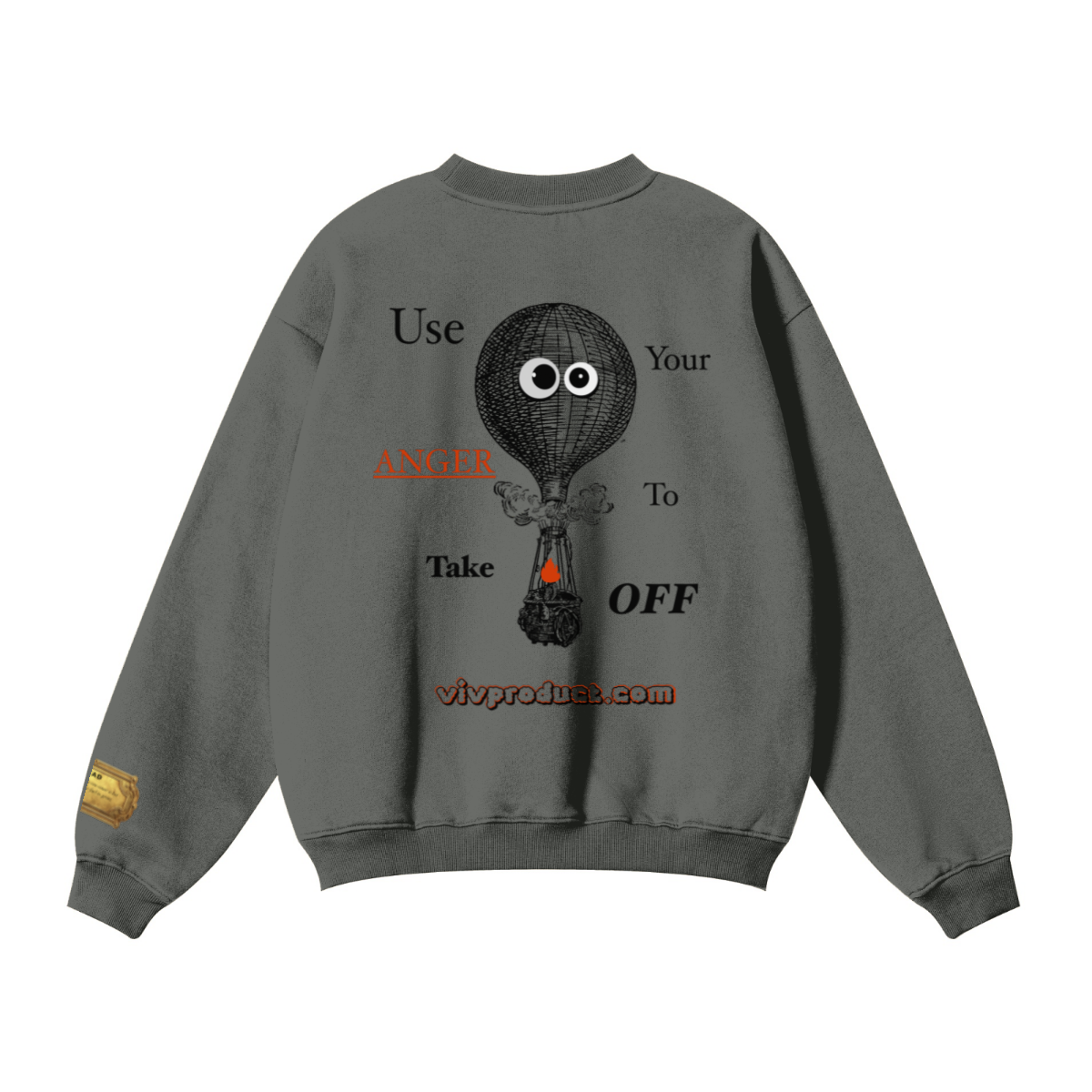 345GSM Women’s Solid-Color Crew Neck  Relaxed Fit Sweatshirt Gray
