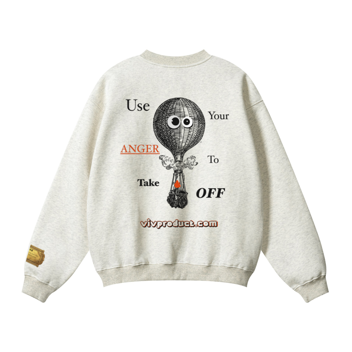 345GSM Women’s Solid-Color Crew Neck  Relaxed Fit Sweatshirt Wheat Ash
