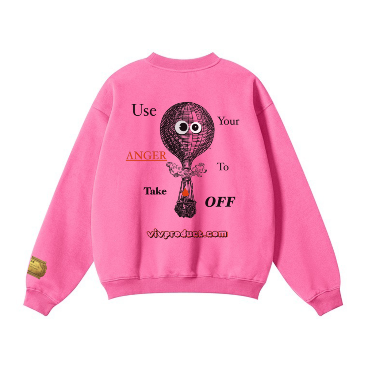 345GSM Women’s Solid-Color Crew Neck  Relaxed Fit Sweatshirt Dusty Pink