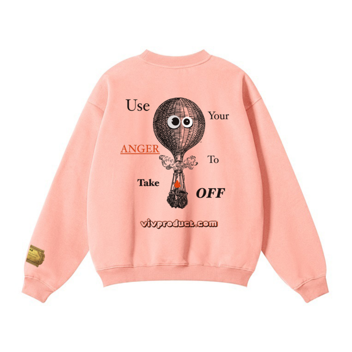 345GSM Women’s Solid-Color Crew Neck  Relaxed Fit Sweatshirt Pink
