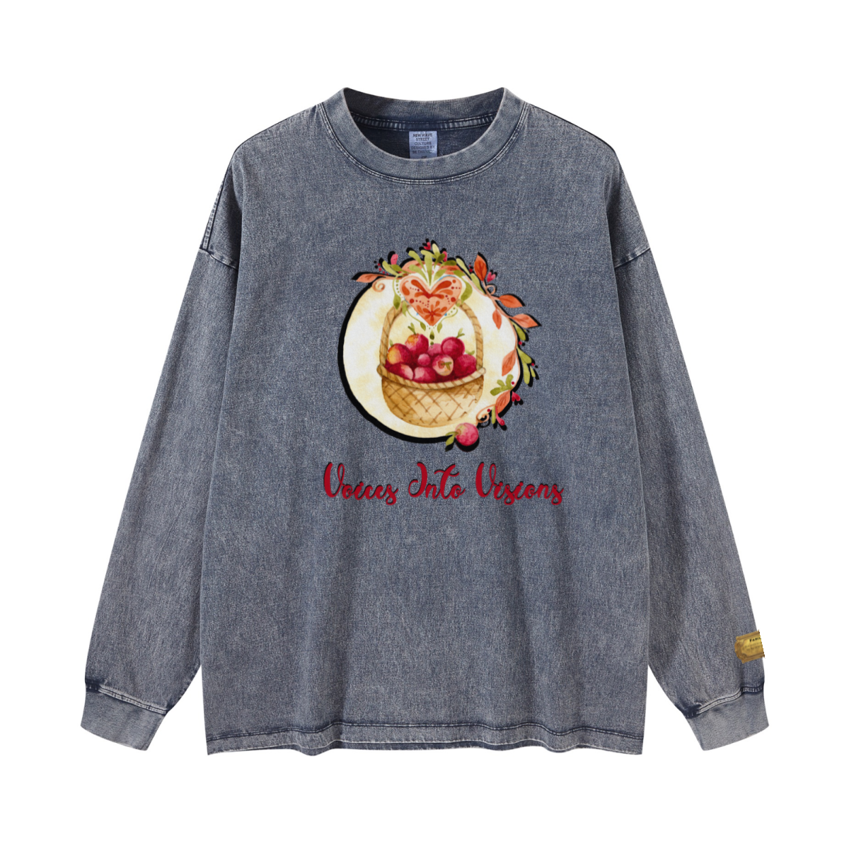 260GSM Women’s Vintage-Wash Heavyweight Loose-Fit Sweatshirt Light blue