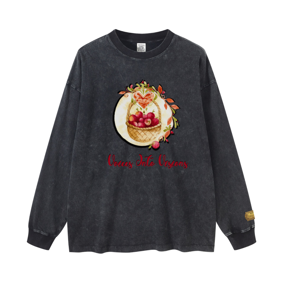 260GSM Women’s Vintage-Wash Heavyweight Loose-Fit Sweatshirt Snow Wash