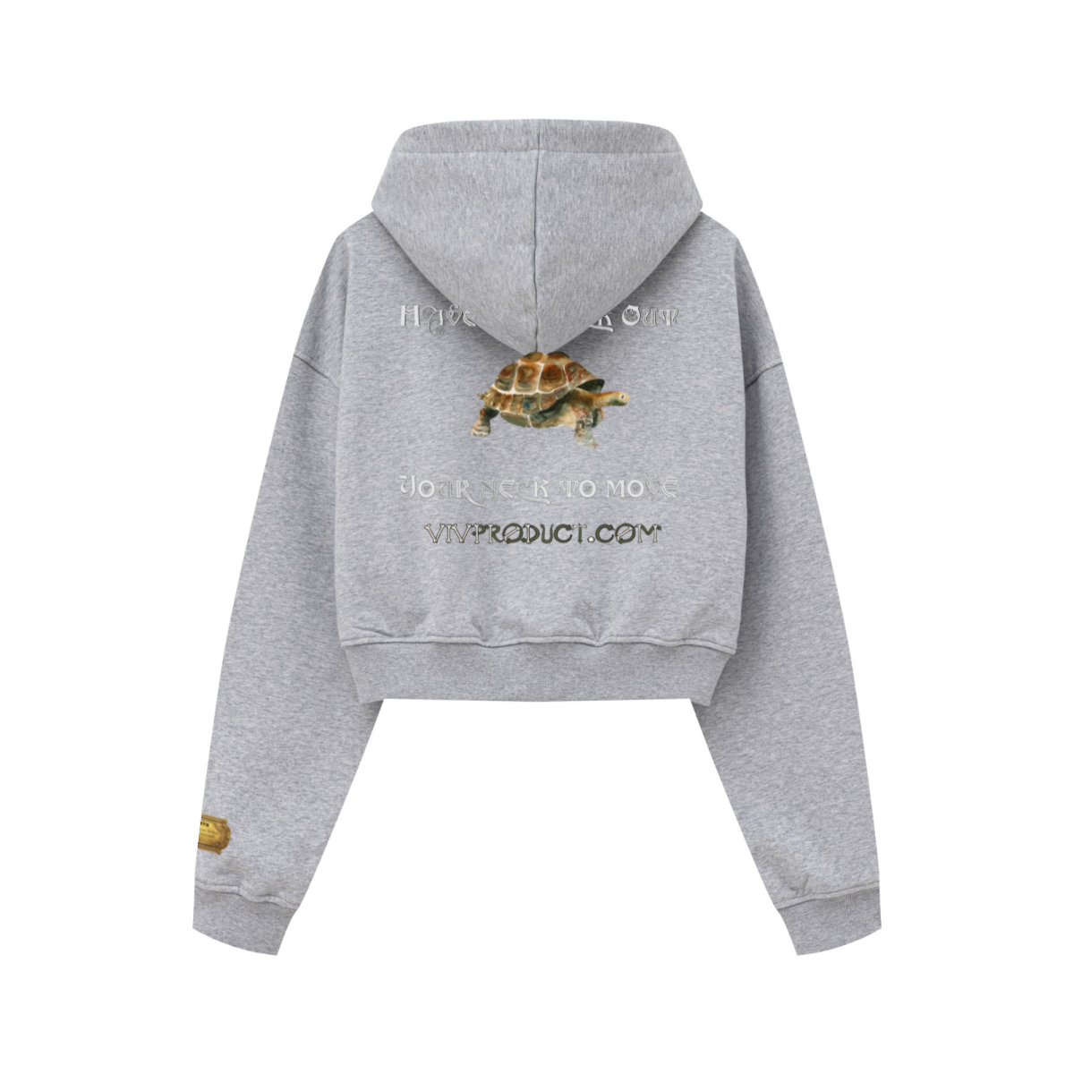 445GSM Women’s Cropped French Terry Hoodie Marled Gray