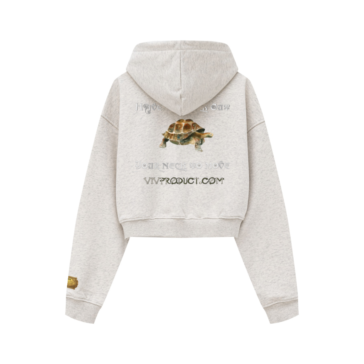 445GSM Women’s Cropped French Terry Hoodie Oatmeal Gray