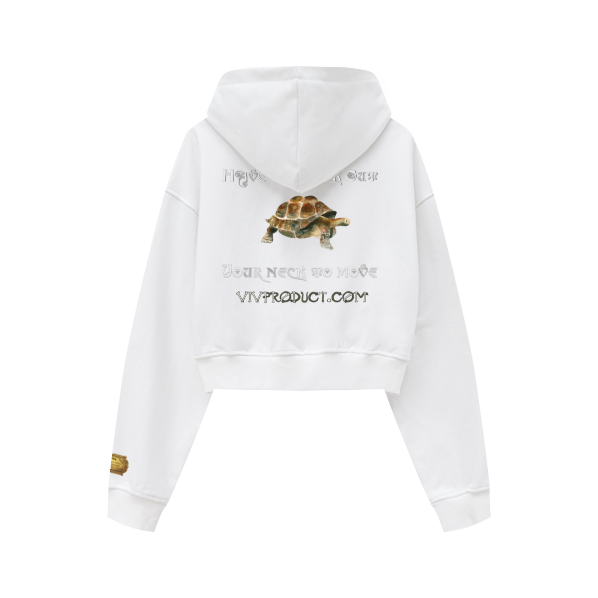 445GSM Women’s Cropped French Terry Hoodie Ivory White