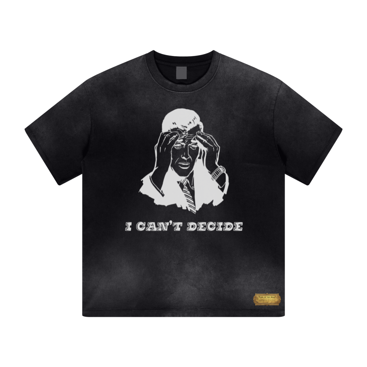 270GSM Women’s Water-Wash PP-Sprayed Monkey Wash Crew Neck T-shirt Black