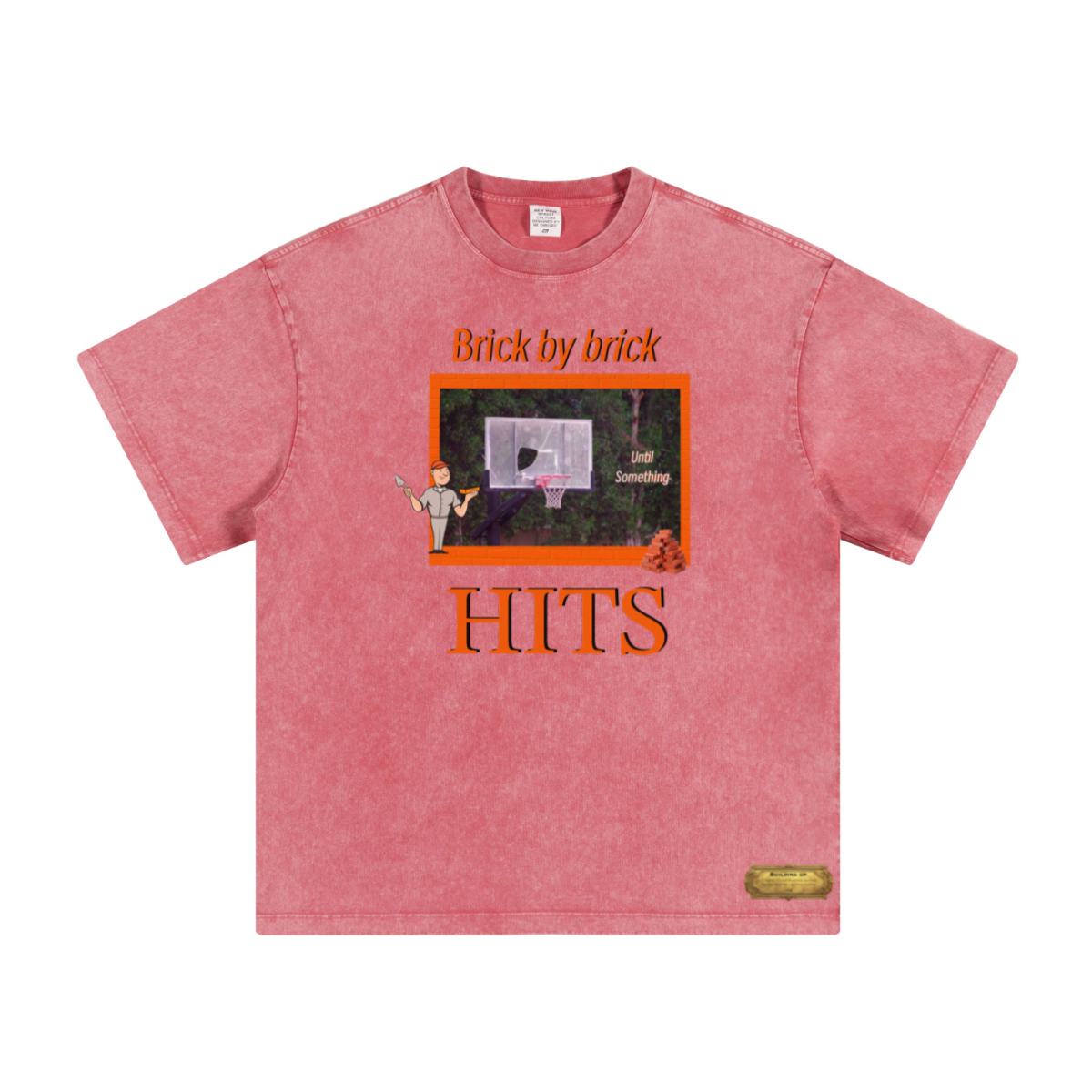 260GSM Women’s Heavyweight Wax-Resist Dyeing T-shirt Pink
