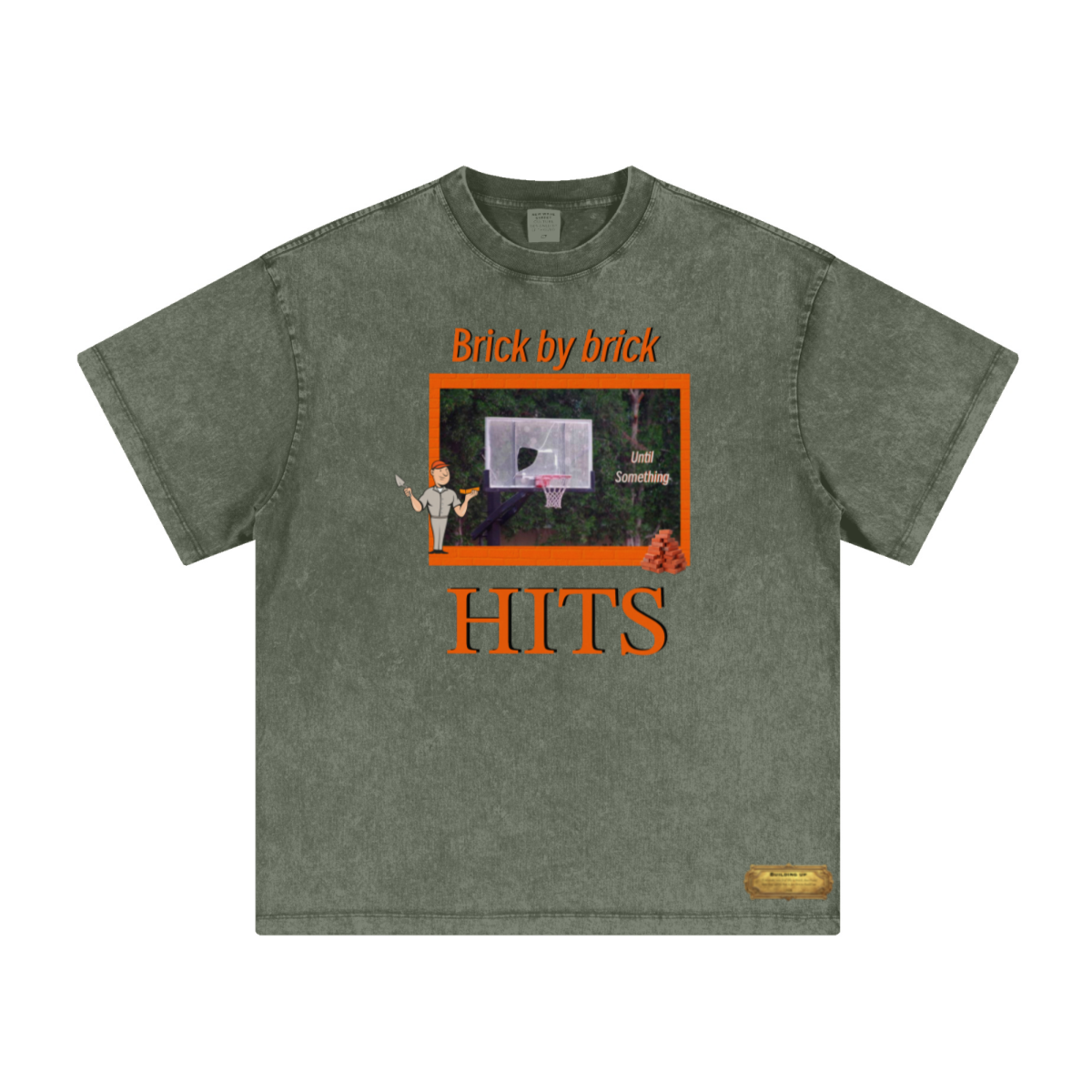 260GSM Women’s Heavyweight Wax-Resist Dyeing T-shirt Green
