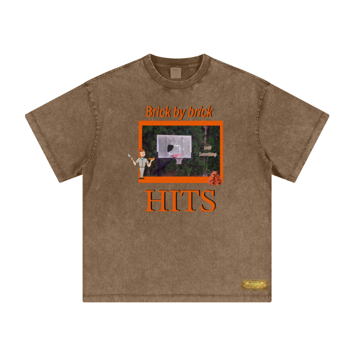 260GSM Women’s Heavyweight Wax-Resist Dyeing T-shirt Brown