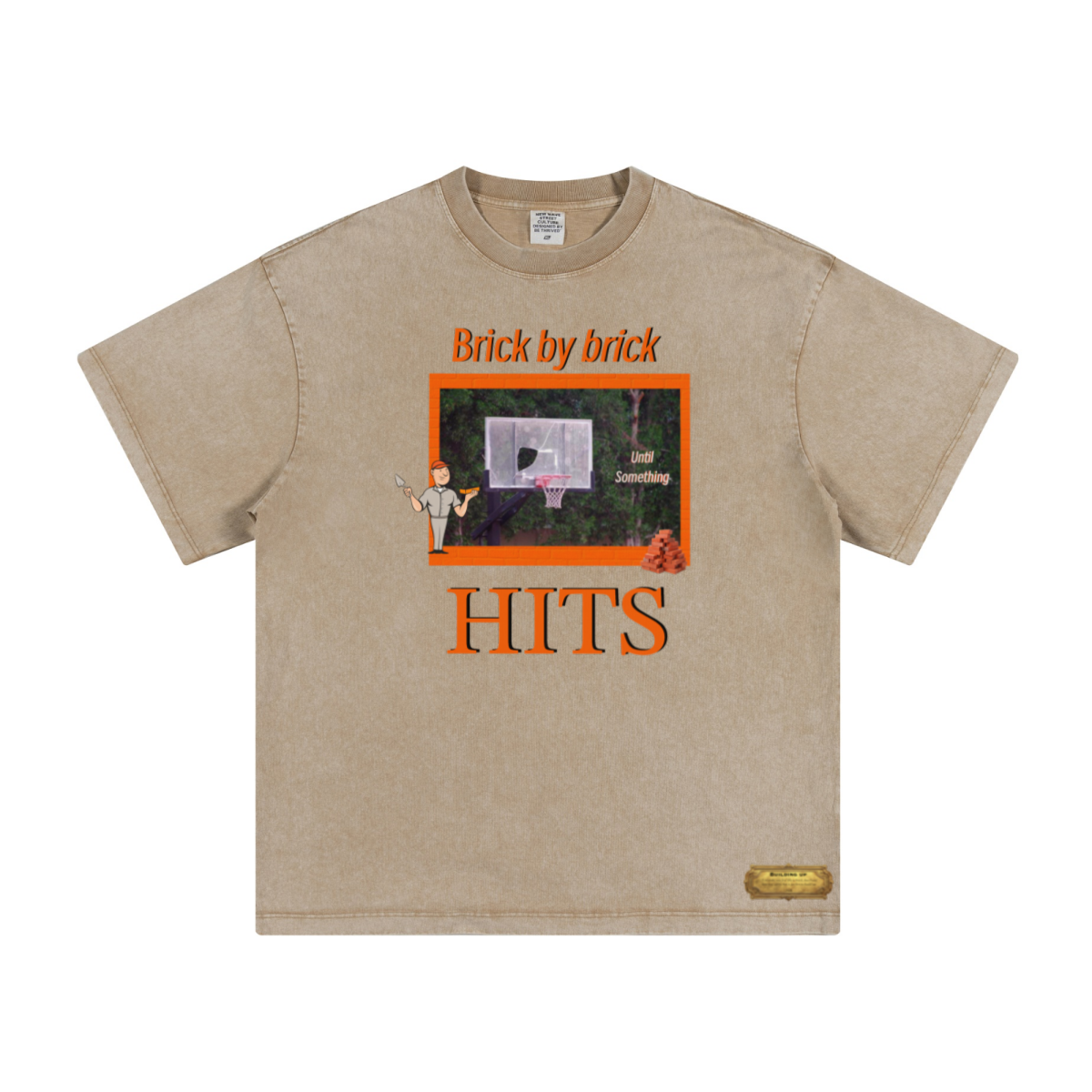 260GSM Women’s Heavyweight Wax-Resist Dyeing T-shirt Khaki