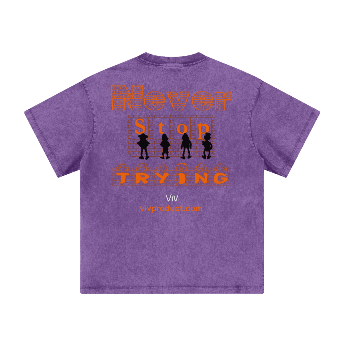 260GSM Women’s Heavyweight Wax-Resist Dyeing T-shirt Purple