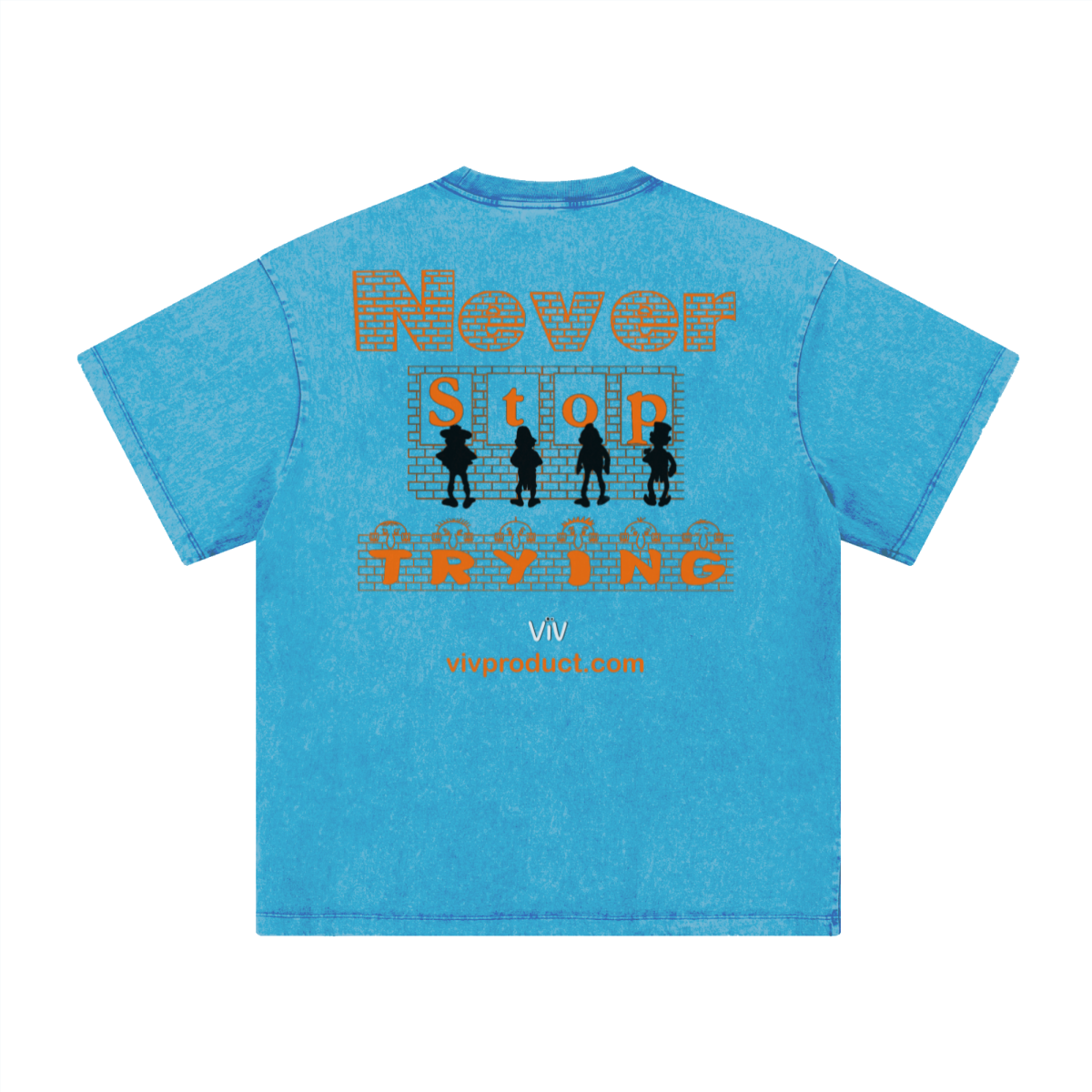 260GSM Women’s Heavyweight Wax-Resist Dyeing T-shirt Blue