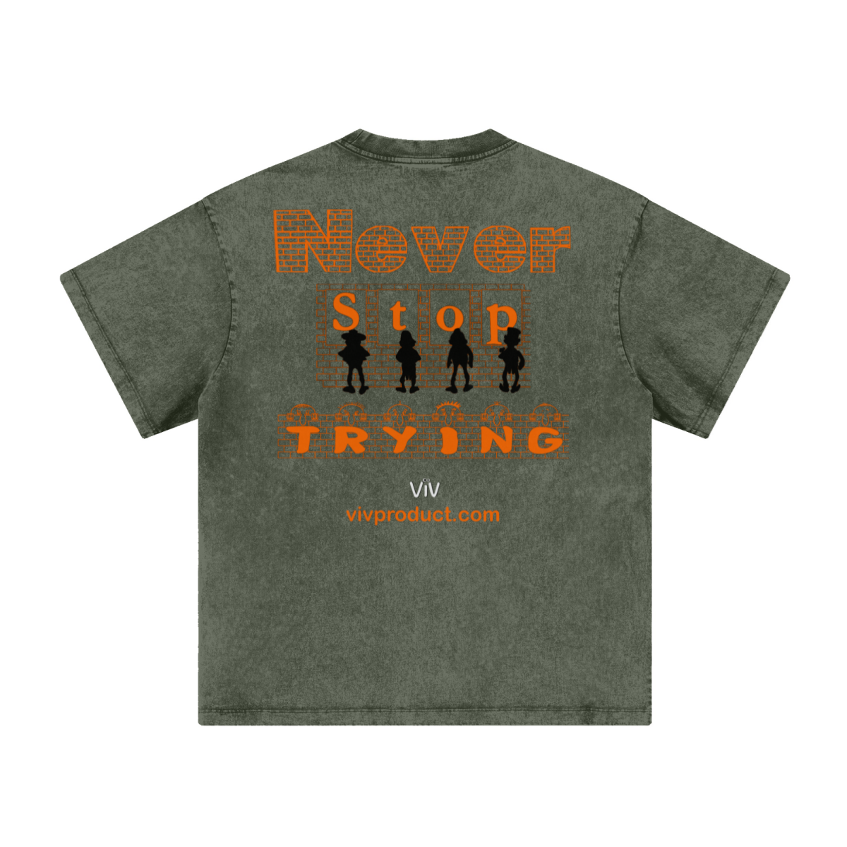 260GSM Women’s Heavyweight Wax-Resist Dyeing T-shirt Green