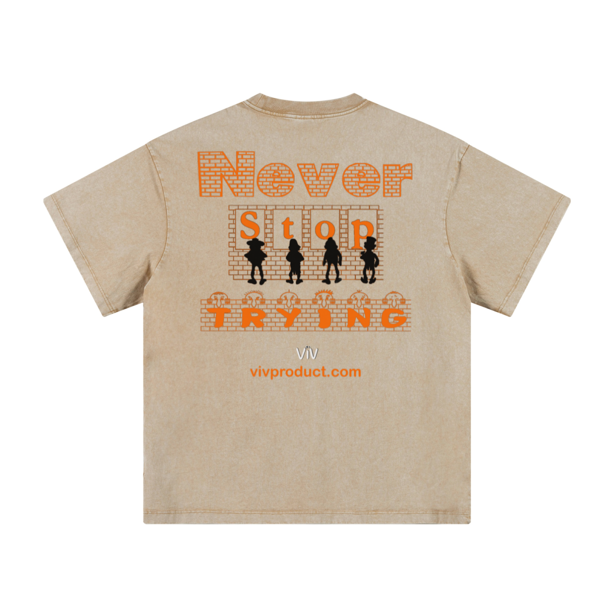 260GSM Women’s Heavyweight Wax-Resist Dyeing T-shirt Khaki