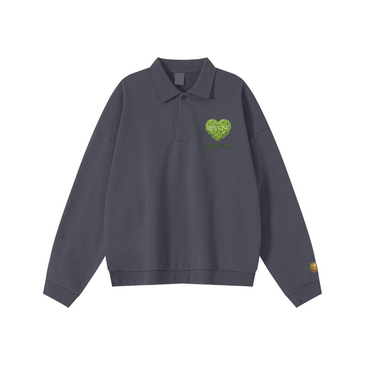 445GSM Men’s Heavyweight Half-Zip Collar Sweatshirt Charcoal Grey