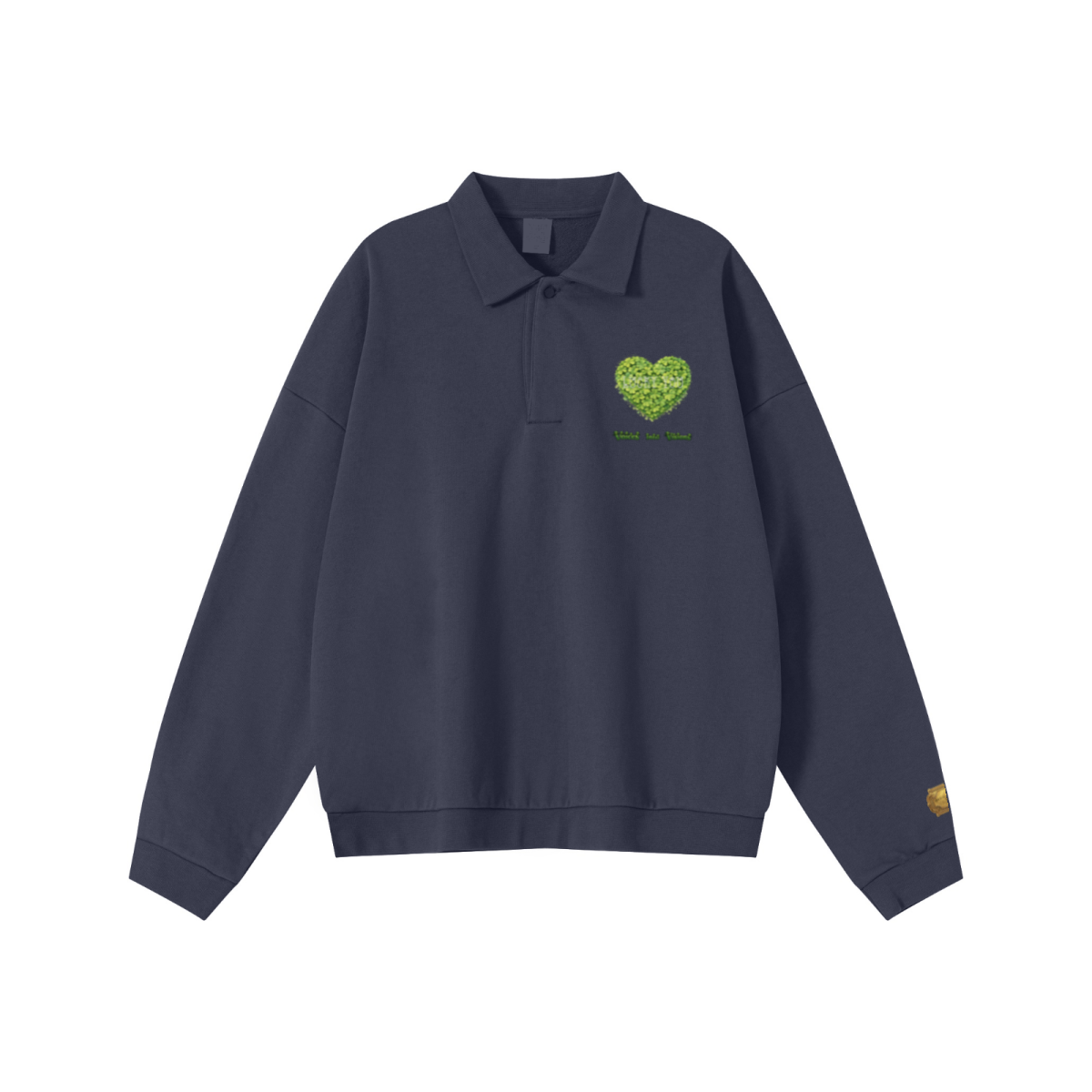 445GSM Men’s Heavyweight Half-Zip Collar Sweatshirt Navy Blue