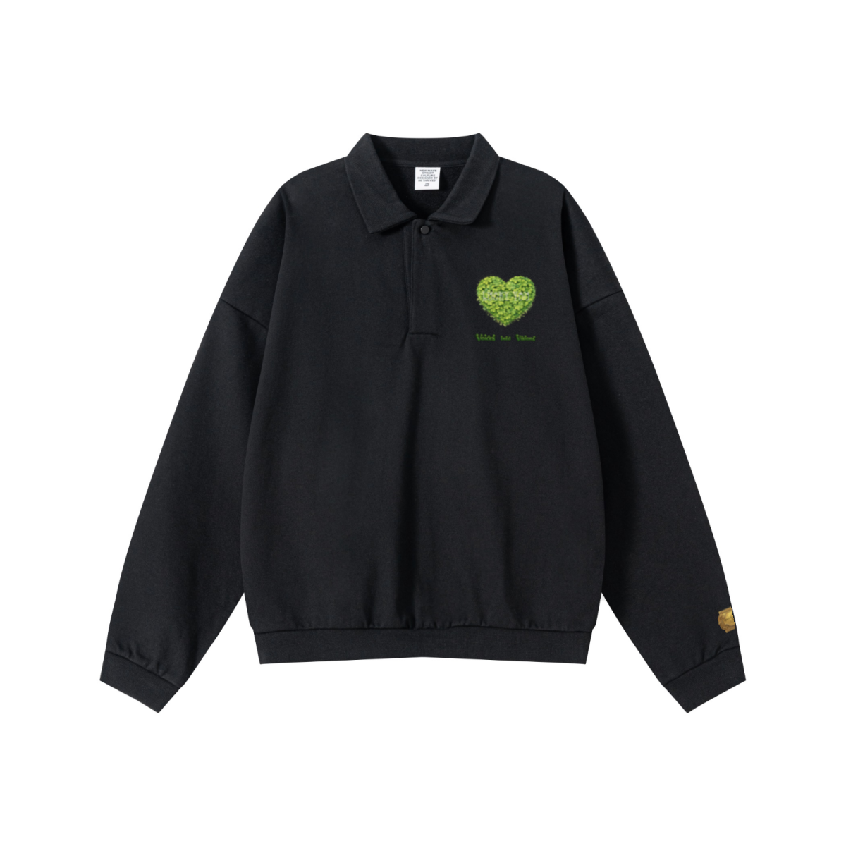 445GSM Men’s Heavyweight Half-Zip Collar Sweatshirt Black