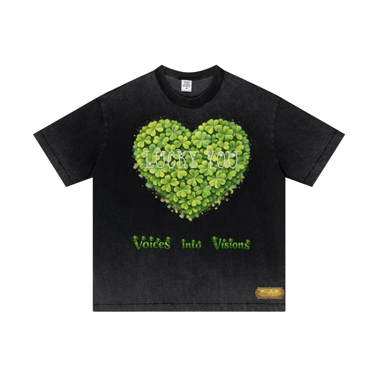 275GSM Unisex Distressed Fried-Color Reverse-Seam T-shirt Snowflake Wash