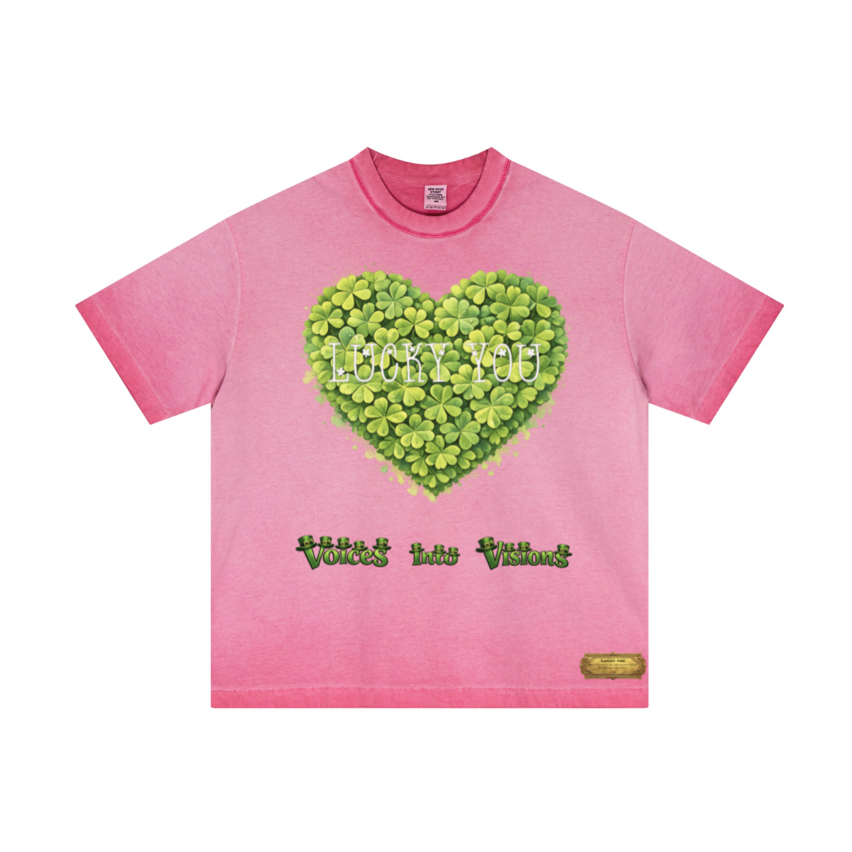 275GSM Unisex Distressed Fried-Color Reverse-Seam T-shirt Washed Rose Pink