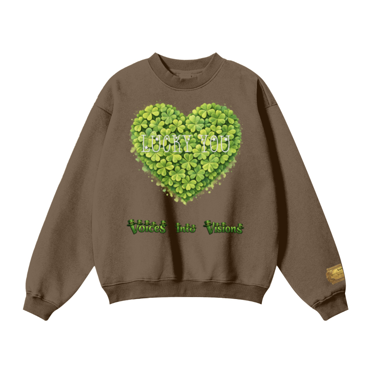 345GSM Women’s Solid-Color Crew Neck  Relaxed Fit Sweatshirt Buff Brown