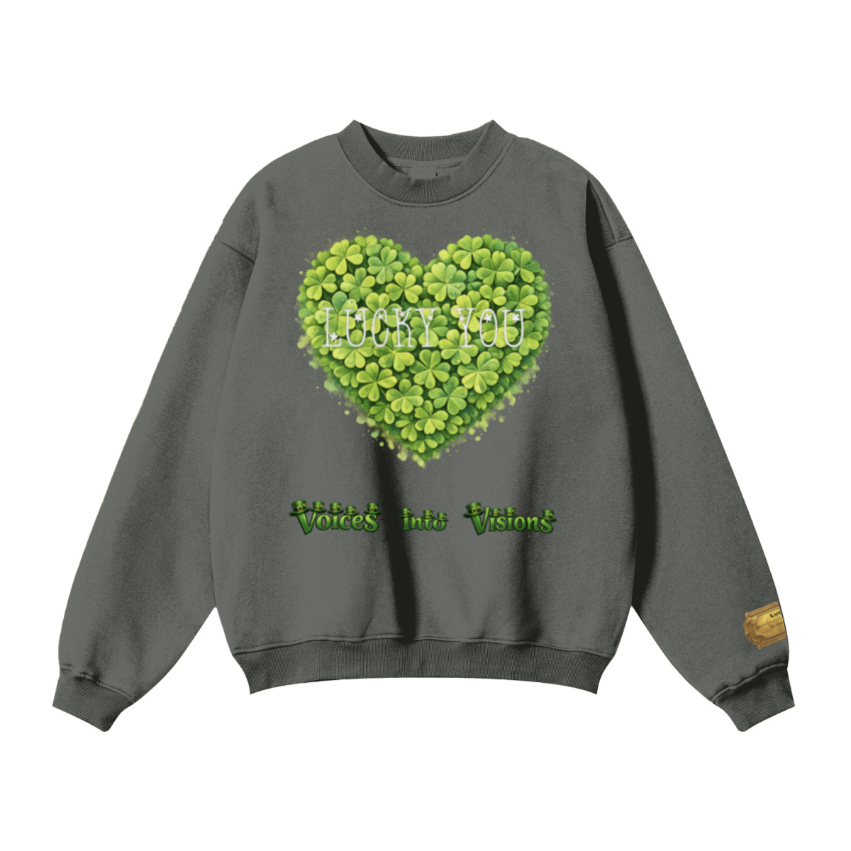 345GSM Women’s Solid-Color Crew Neck  Relaxed Fit Sweatshirt Gray