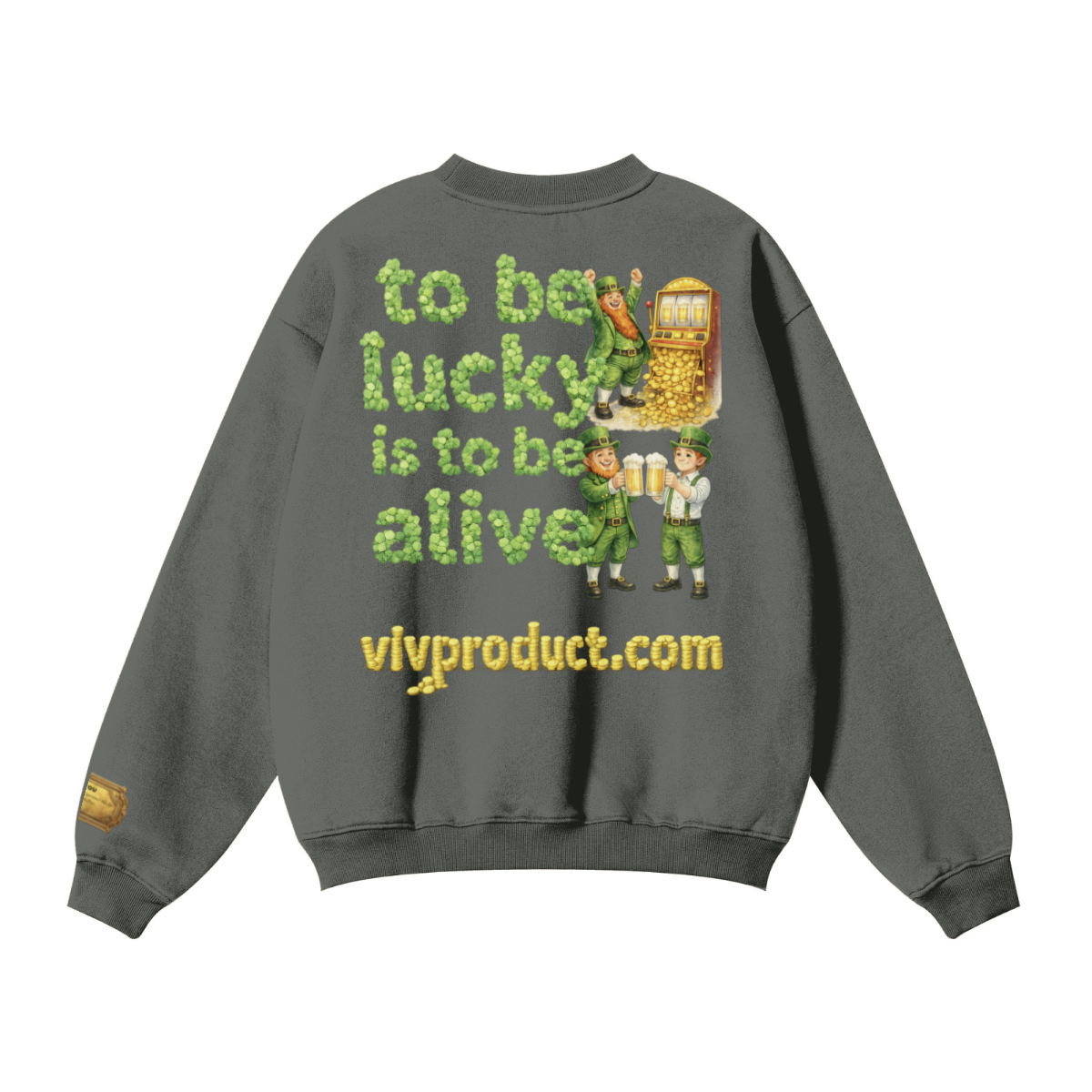 345GSM Women’s Solid-Color Crew Neck  Relaxed Fit Sweatshirt Gray