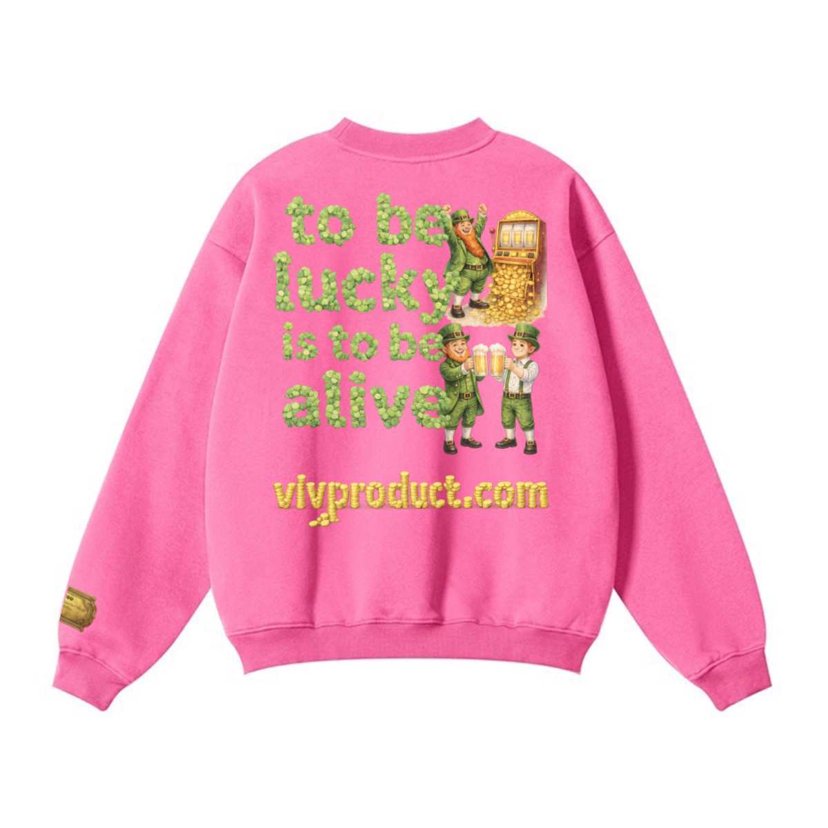 345GSM Women’s Solid-Color Crew Neck  Relaxed Fit Sweatshirt Dusty Pink