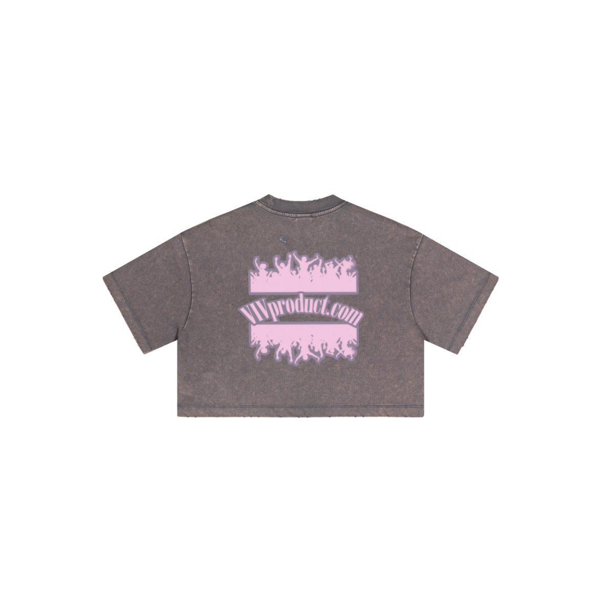 230GSM Women’s Cool-Touch Cropped High-Street Color Retro Snow-Wash T-shirt Raspberry Purple