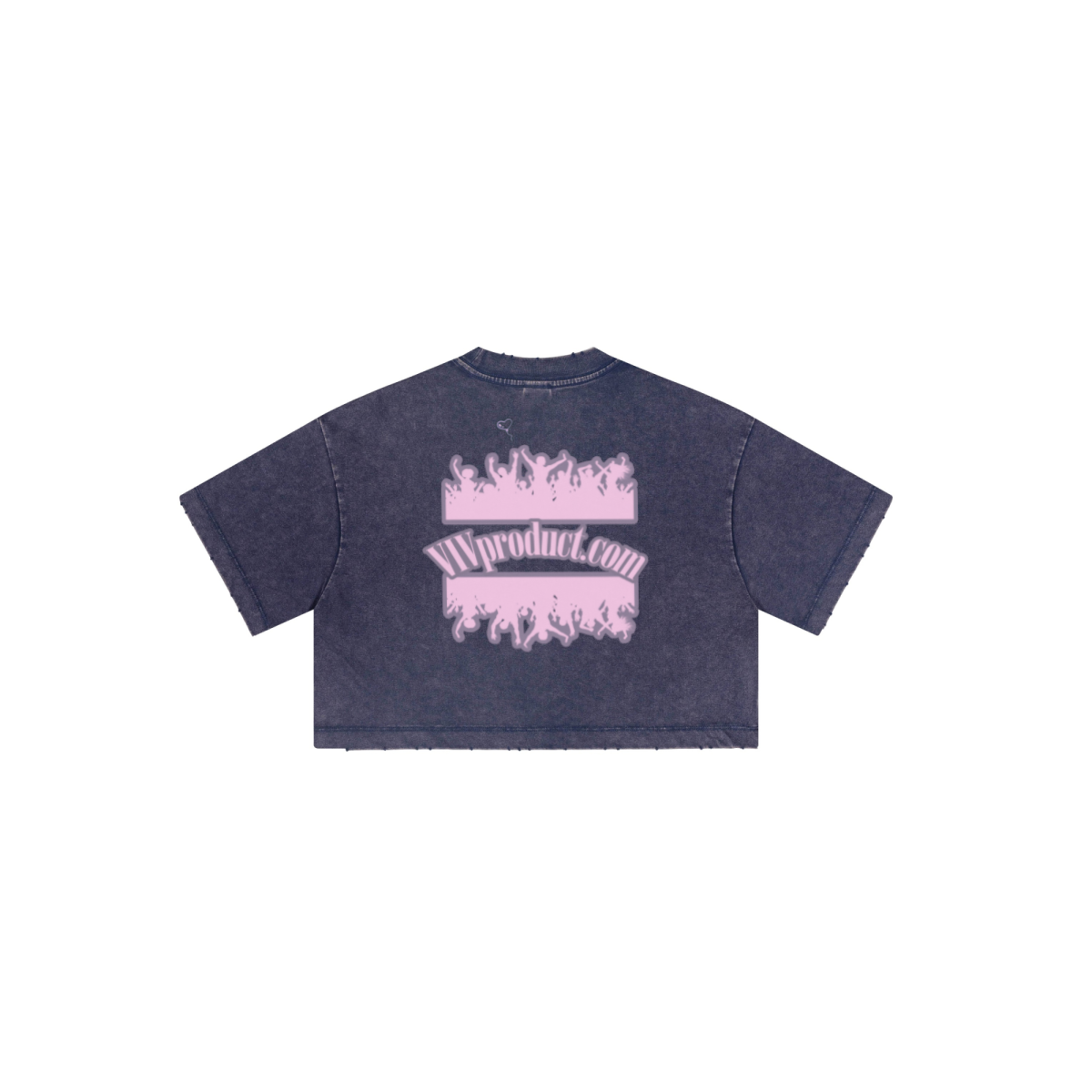 230GSM Women’s Cool-Touch Cropped High-Street Color Retro Snow-Wash T-shirt Royal Blue