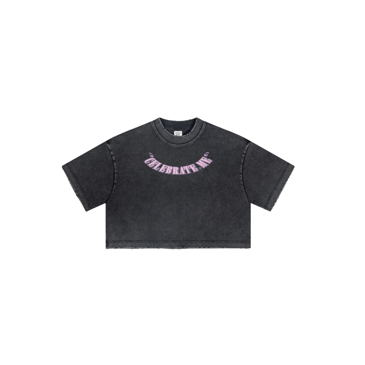 230GSM Women’s Cool-Touch Cropped High-Street Color Retro Snow-Wash T-shirt Snow wash