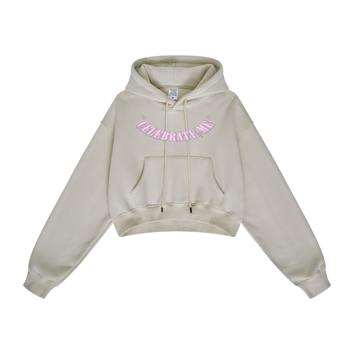 345GSM Women’s Heavyweight Cropped Fleece Hoodie Ash Beige