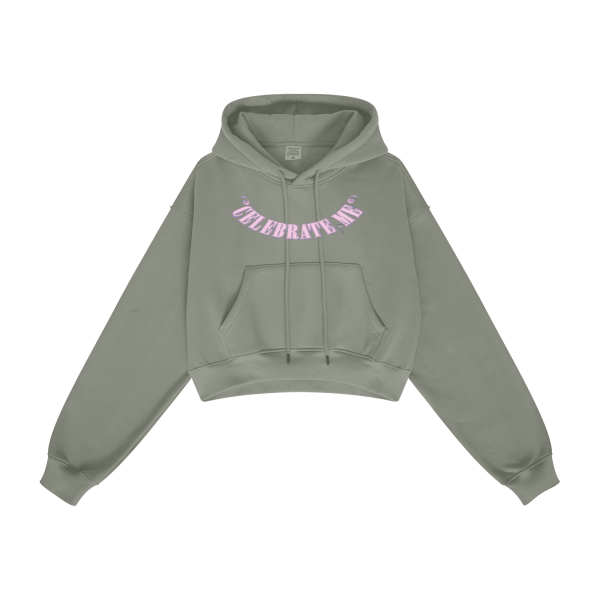 345GSM Women’s Heavyweight Cropped Fleece Hoodie Gray Green