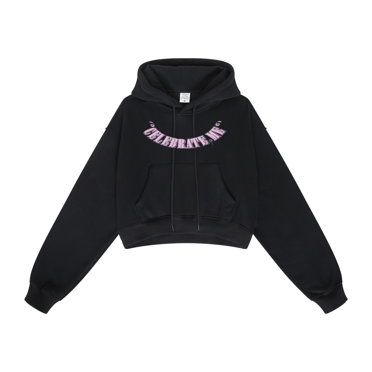 345GSM Women’s Heavyweight Cropped Fleece Hoodie Black
