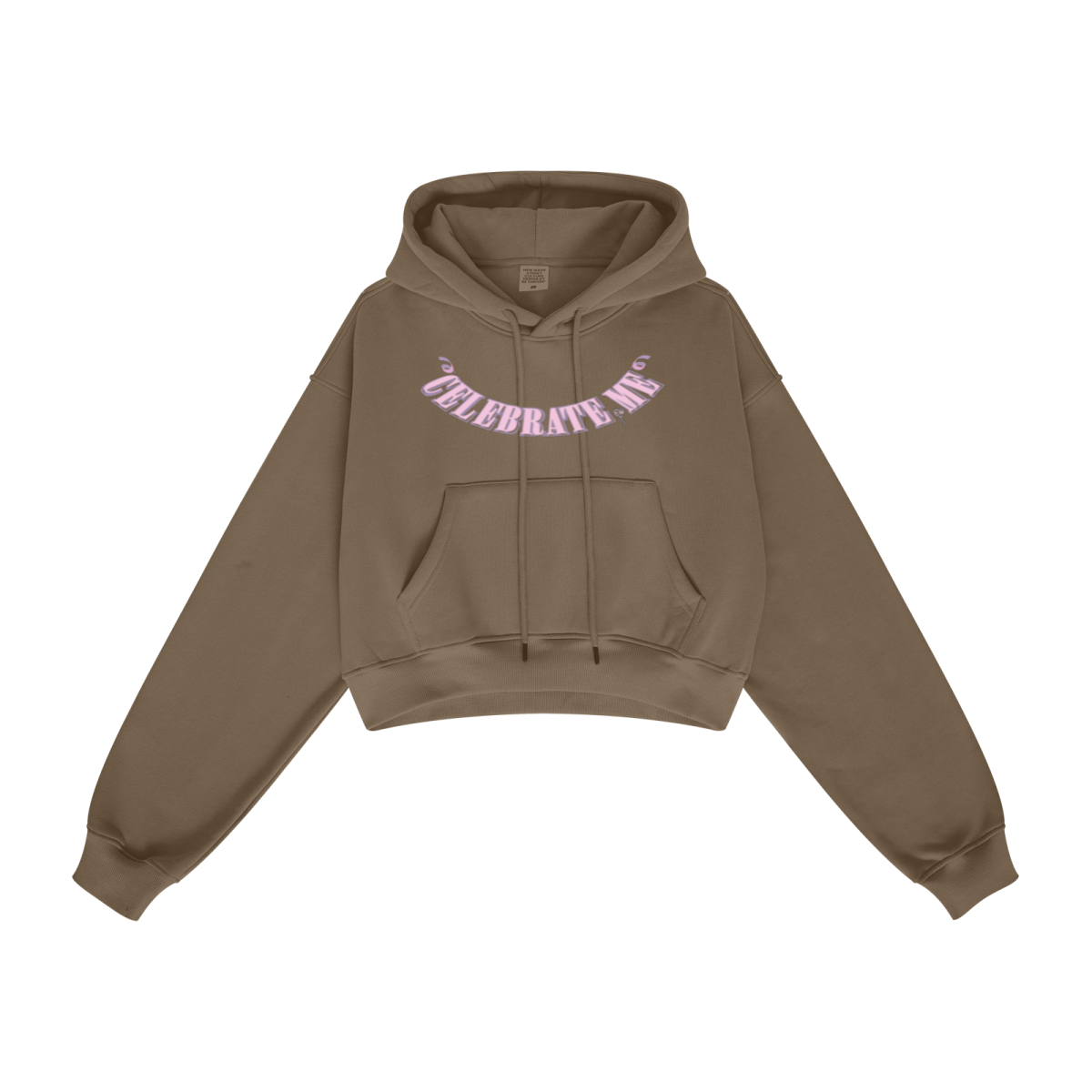 345GSM Women’s Heavyweight Cropped Fleece Hoodie Brown
