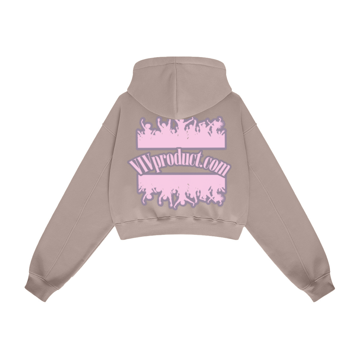 345GSM Women’s Heavyweight Cropped Fleece Hoodie Dusty Pink