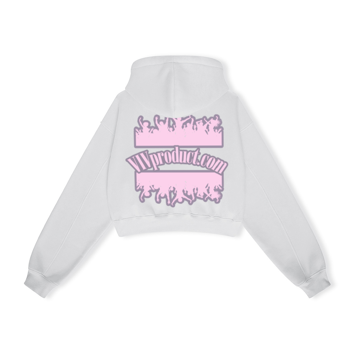 345GSM Women’s Heavyweight Cropped Fleece Hoodie White