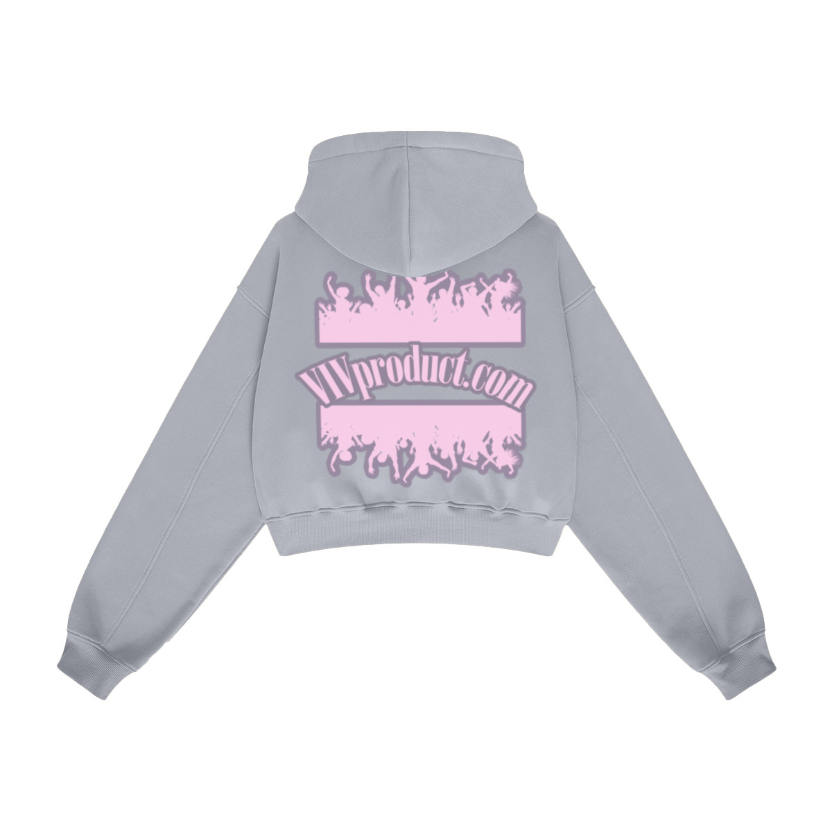 345GSM Women’s Heavyweight Cropped Fleece Hoodie Heather Gray