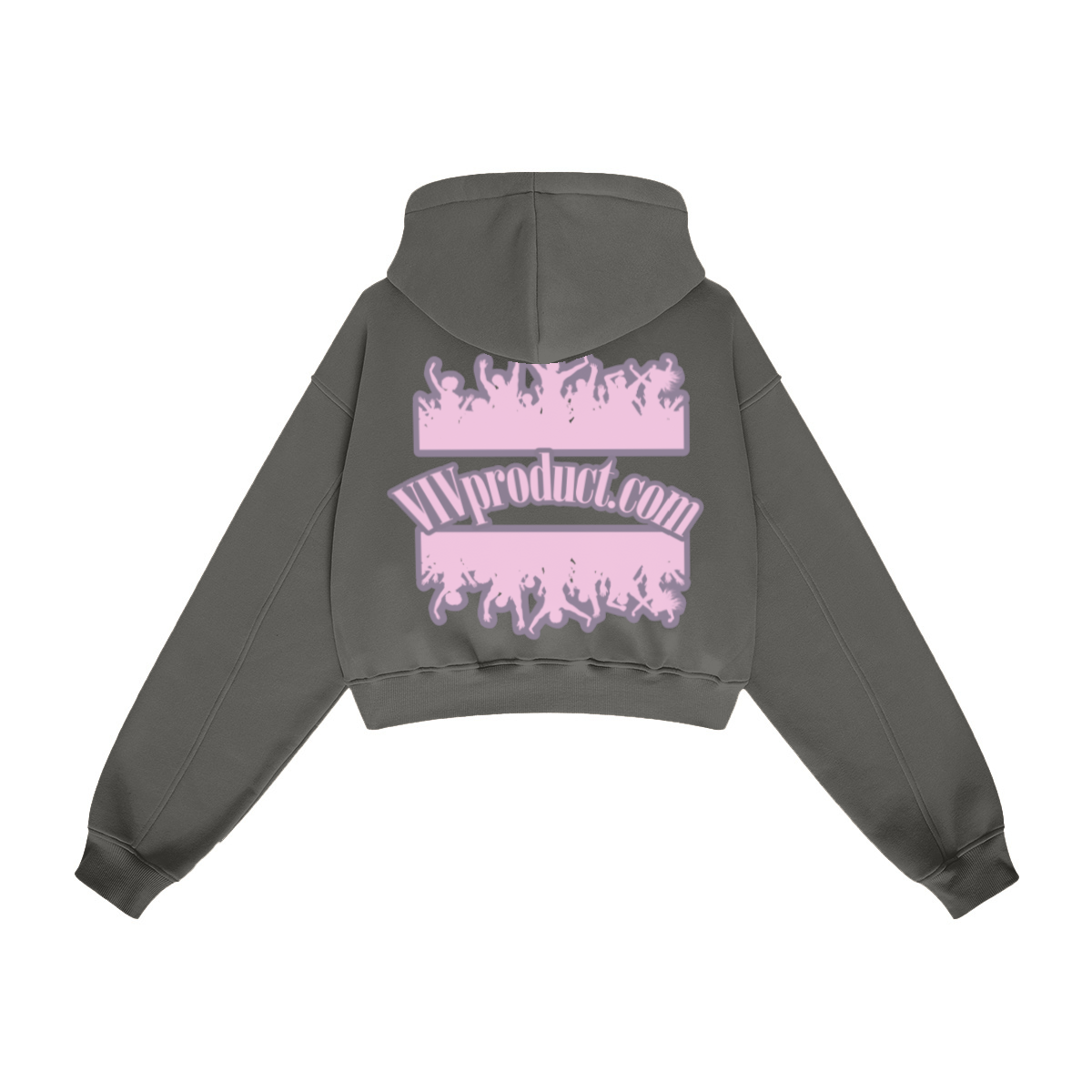 345GSM Women’s Heavyweight Cropped Fleece Hoodie Taupe
